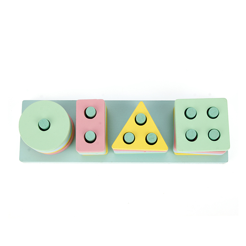 Toy Wholesale China Children Preschool Educational Sorting Ring Blocks Wooden Shape Sorter Puzzle Cheap Toys