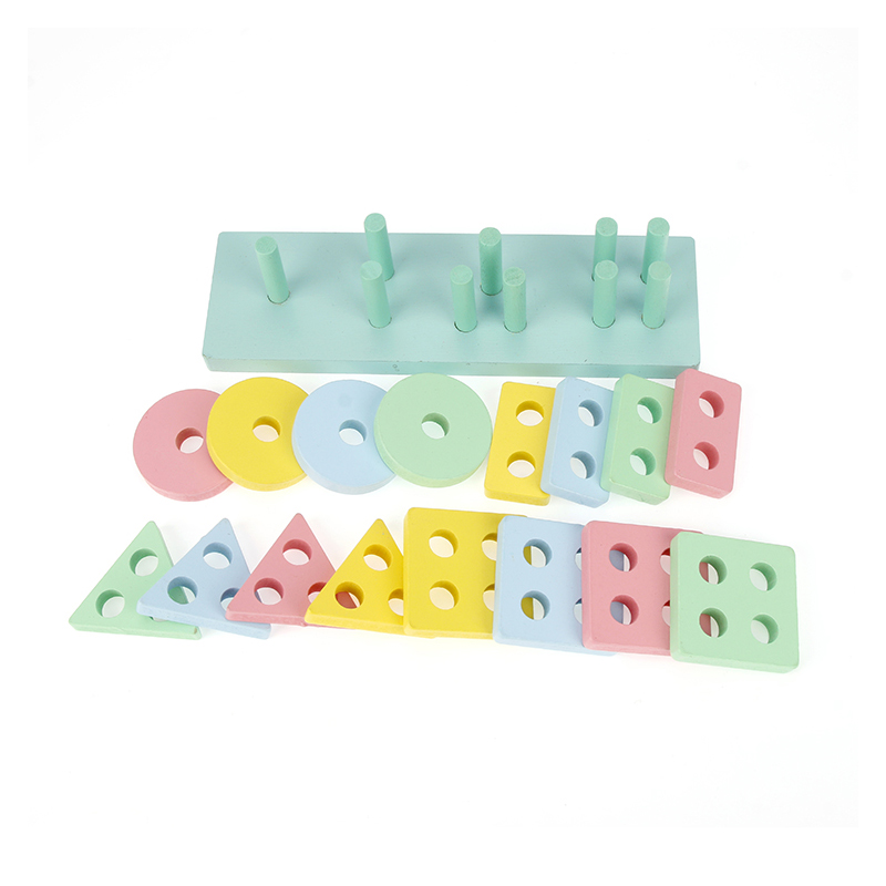 Toy Wholesale China Children Preschool Educational Sorting Ring Blocks Wooden Shape Sorter Puzzle Cheap Toys