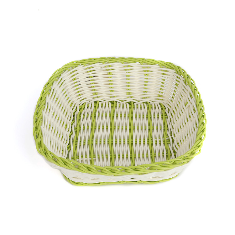Basket Wholesale Hot Selling Green Color Kitchen Plastic Christmas Basket Material: Imitation Rattan Weaving