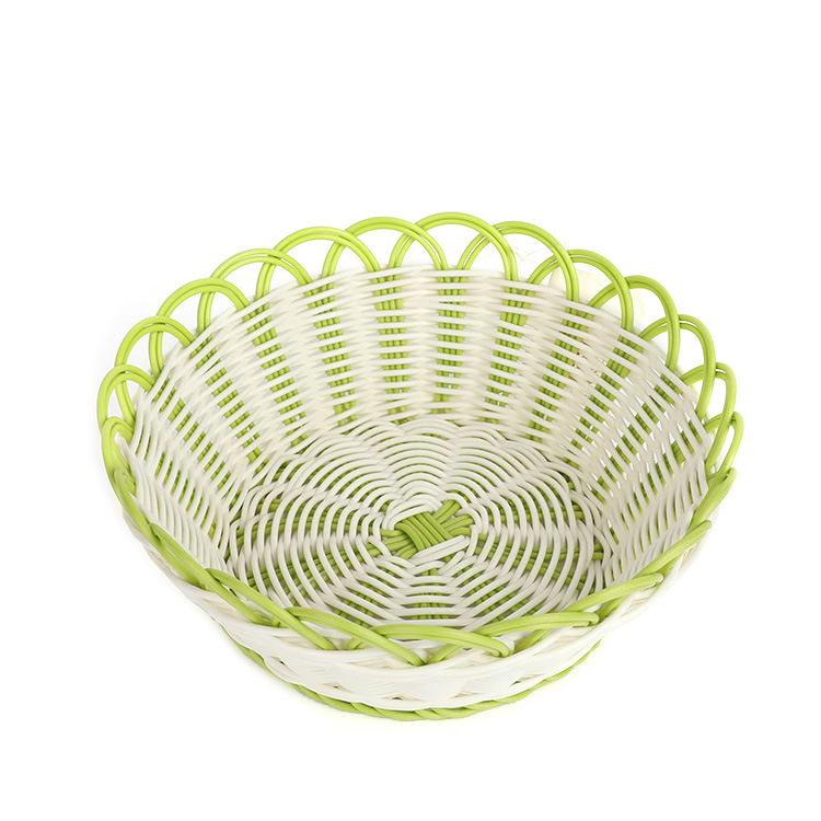 Basket Wholesale Hot Selling Green Color Kitchen Plastic Christmas Basket Material: Imitation Rattan Weaving