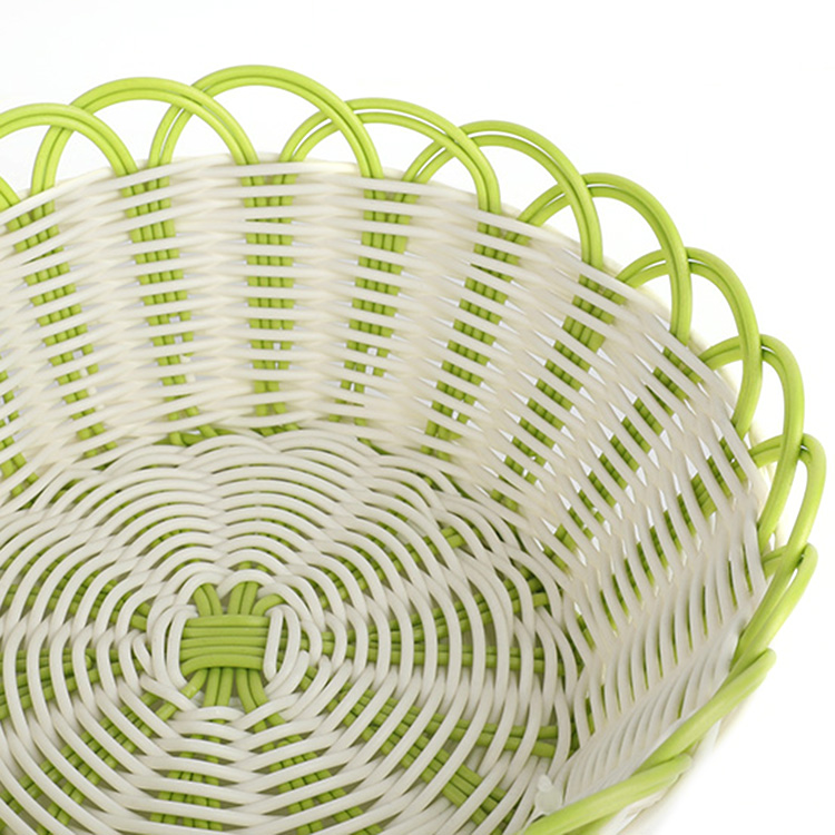 Basket Wholesale Hot Selling Green Color Kitchen Plastic Christmas Basket Material: Imitation Rattan Weaving