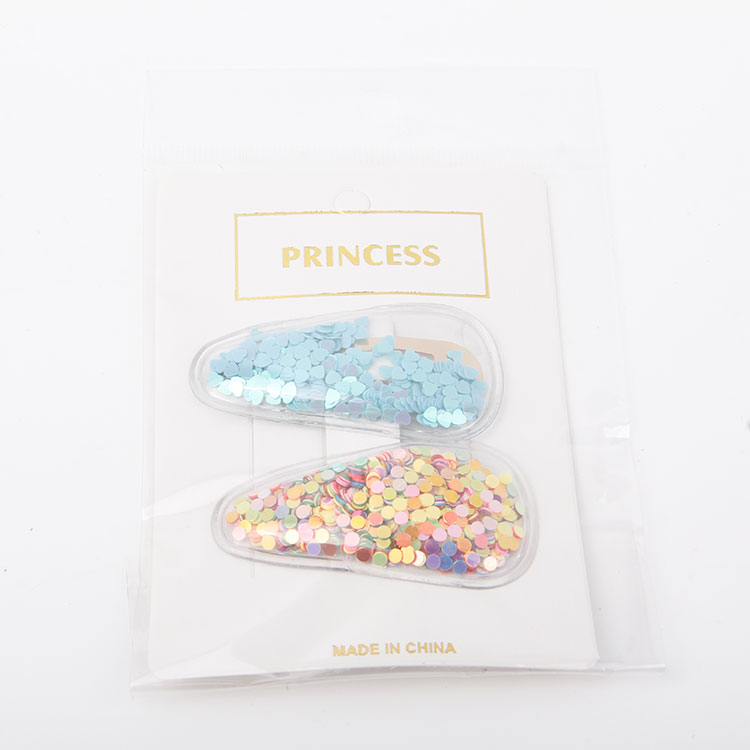 P-2PC Clear Set Two Tone Sequin Headpiece Hair Clip