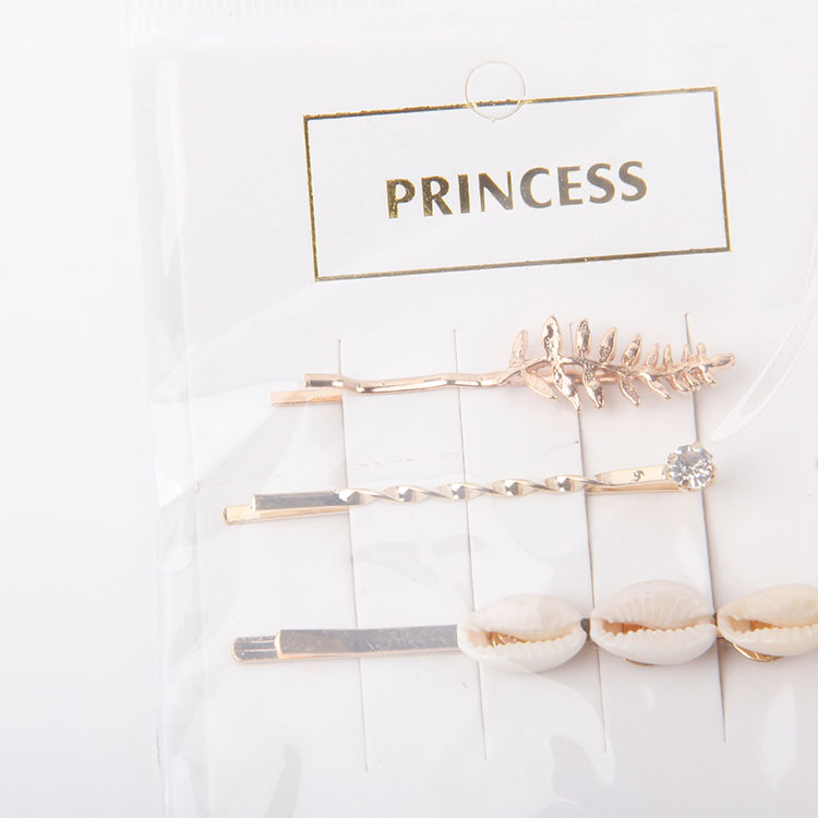 P-3PC(Shell+Diamond+Coral) ClipBarrette