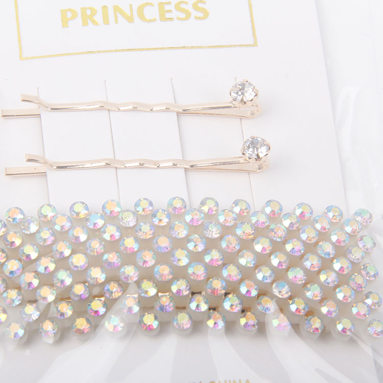 P-2PC Diamante Clip + 1PC Square with Beaded Diamonds