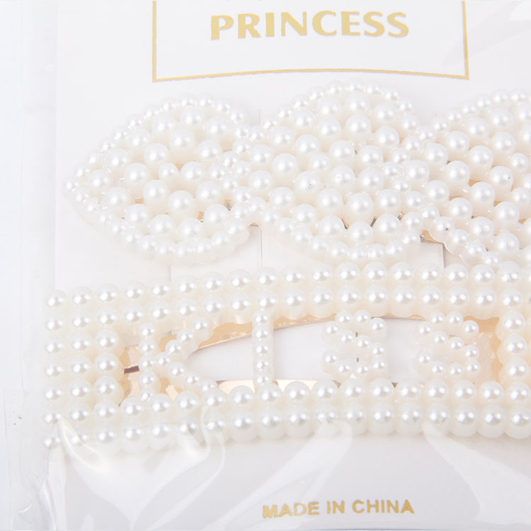 P-2PC Different Styling Pearl Hair Clips 3