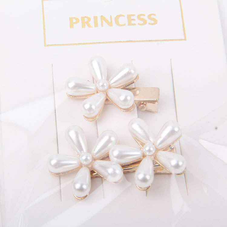 P-2PC Single Flower + Double Flower Pearl Hair Clip