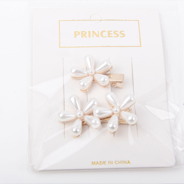 P-2PC Single Flower + Double Flower Pearl Hair Clip