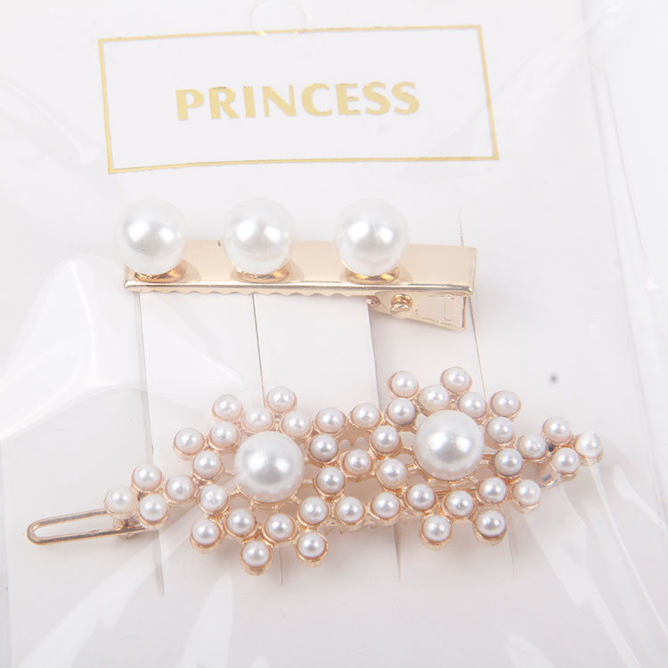 P-2PC Different Styling Pearl Hair Clips 8