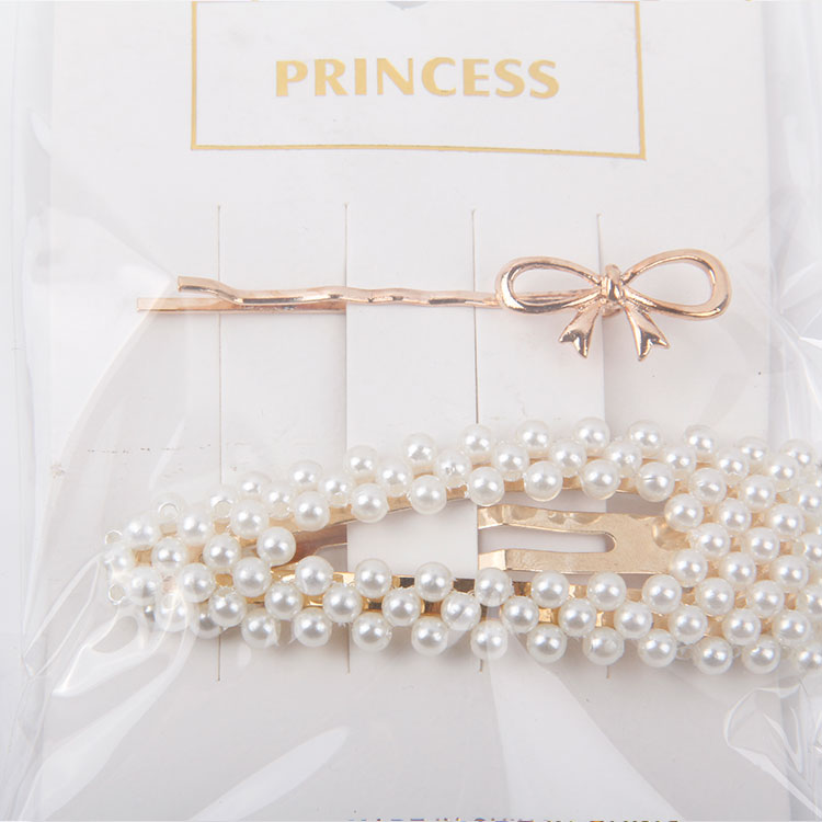 P-1PC One Clip + 1PC Pearl Hair Clip 2