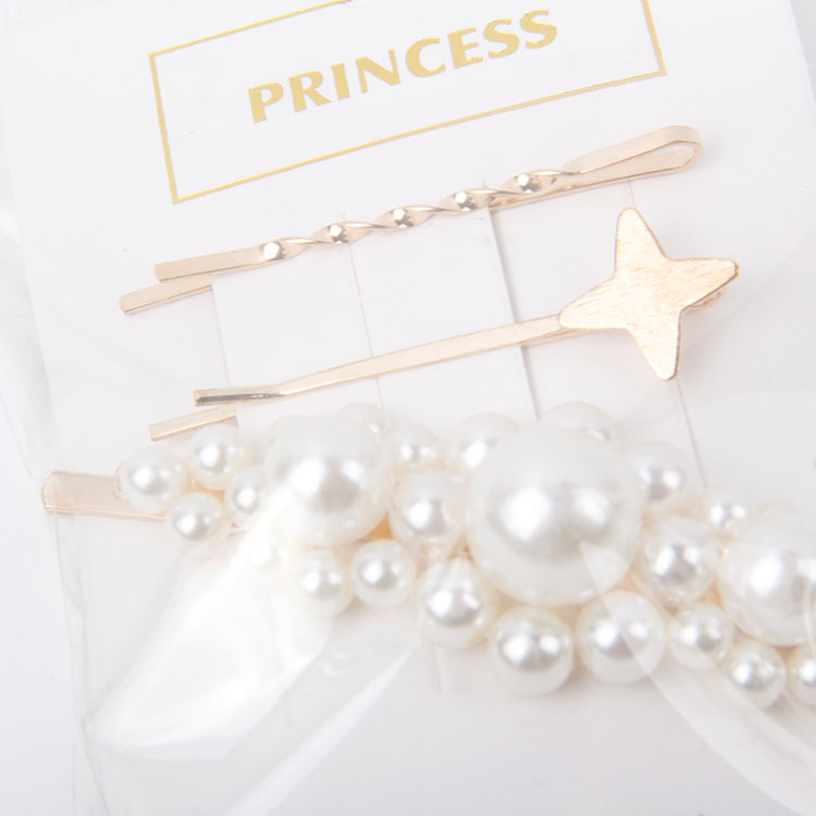 P-2PC One Clip + 1PC Pearl Hair Clip 3