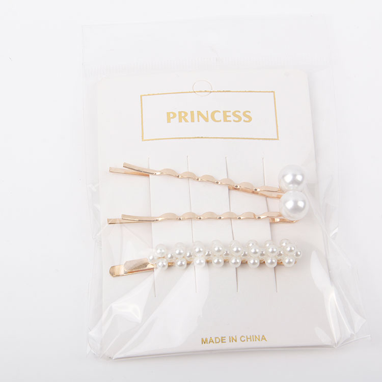 P-2PC Beaded Clip + 1PC Pearl Hair Clip