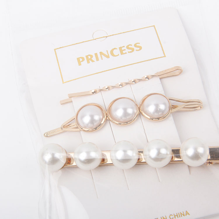 P-1PC One Clip + 2PC Pearl Hair Clips