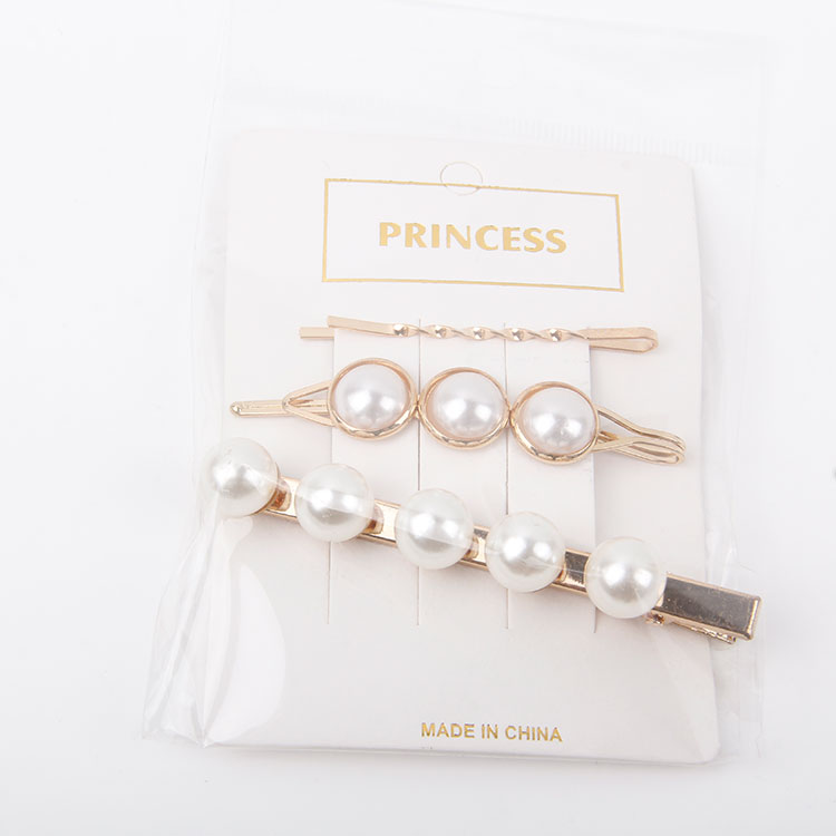 P-1PC One Clip + 2PC Pearl Hair Clips