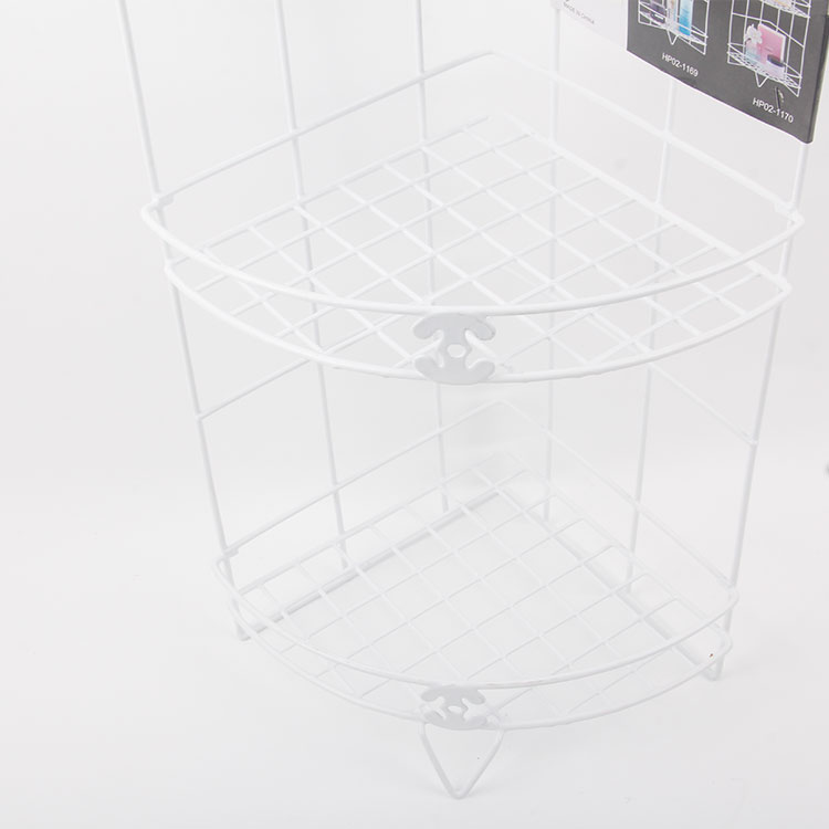 C-3-Tier Fan-Shaped White Bathroom Shelf Shelf