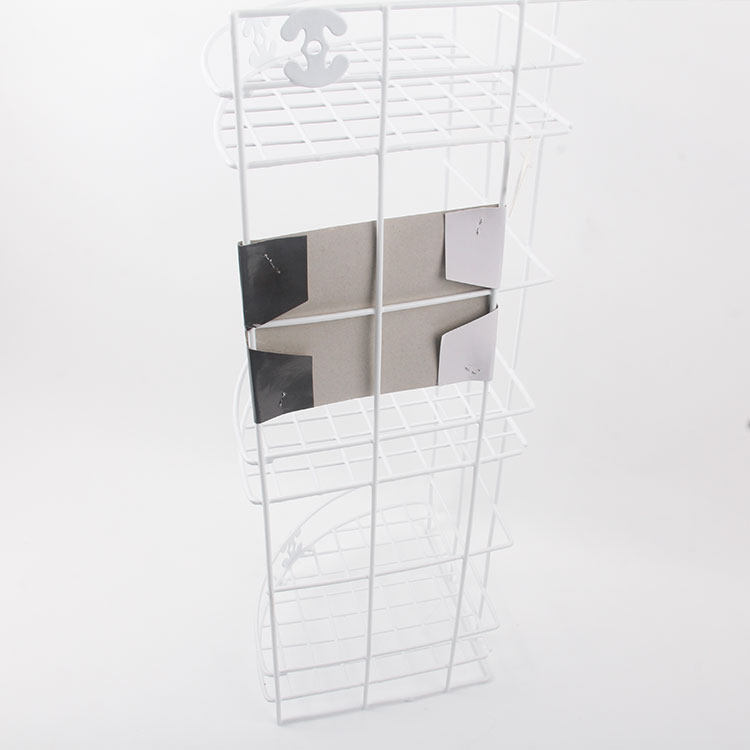 C-3-Tier Fan-Shaped White Bathroom Shelf Shelf