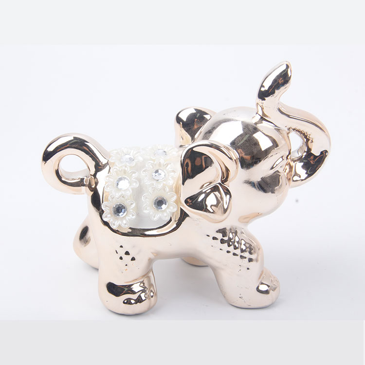 U-3PC Sticky Diamond Elephant Vintage Craft Ornament Set