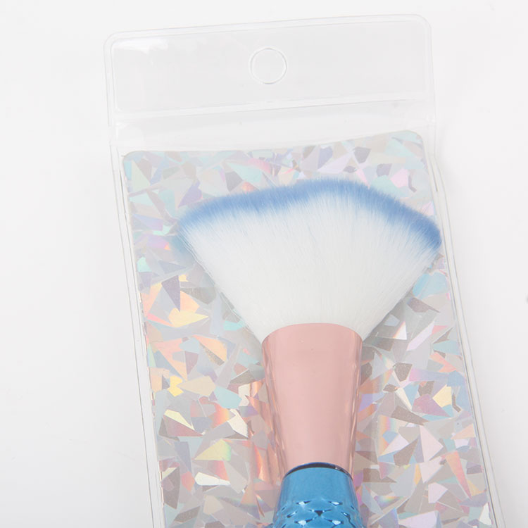 P-6PC Non-Slip Fishtail Foundation Brush With Round Head And Two-Coloured Bristles