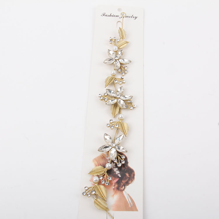 P-Flower Band Headband Chain With Diamonds