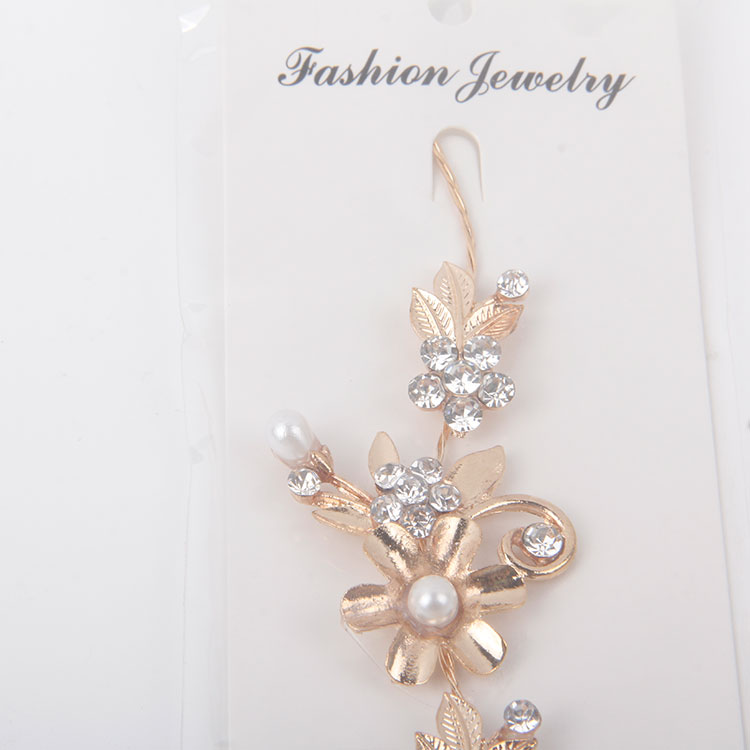 P-Flower Hairband Chain With Pearls and Diamonds 1