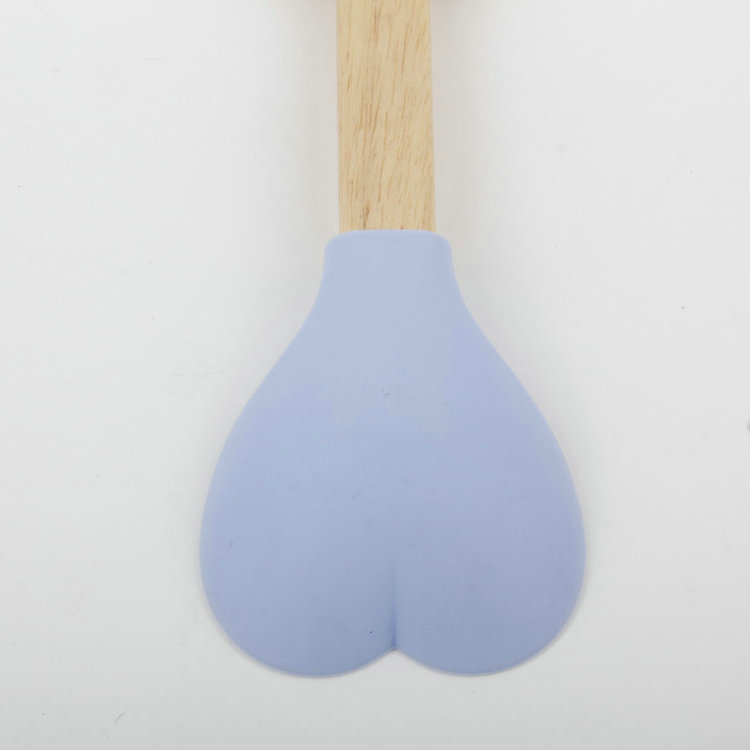 A-Silicone Spoon with Hole for Hanging Wooden Handle 1