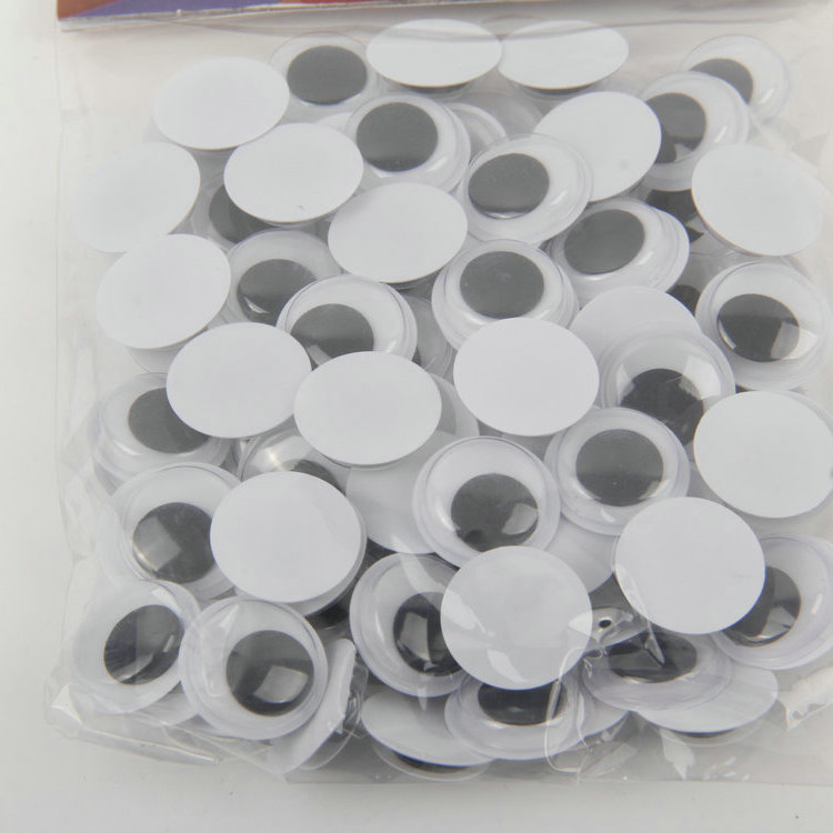 R-100PC DIY Black Movable Plastic Eye Patch (15MM)