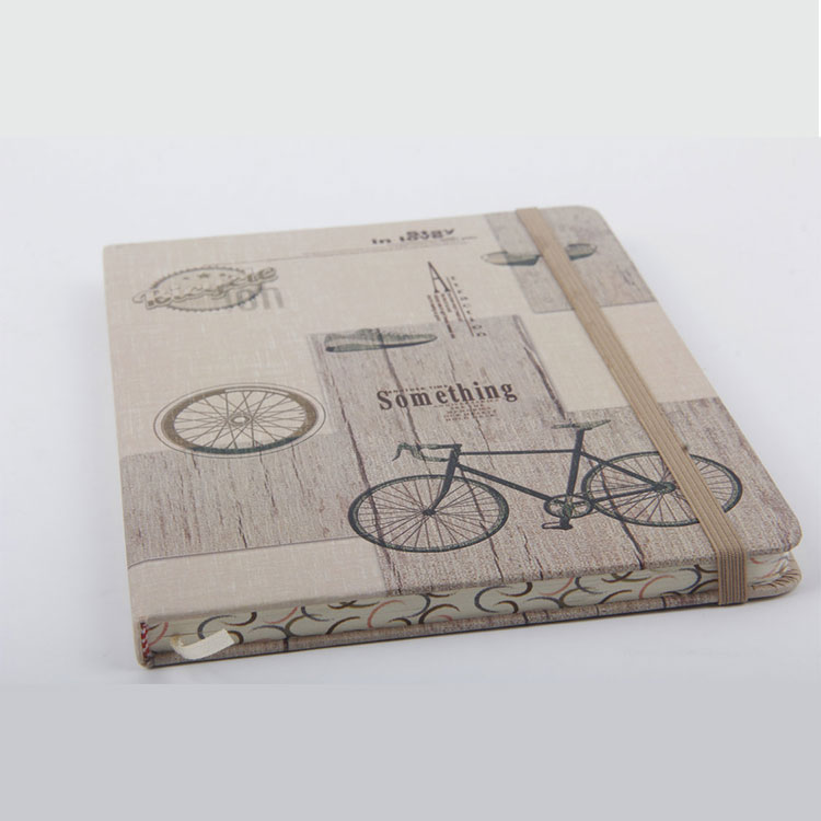 M-A5 Bicycle Printed Cover with Leather Closure Notebook