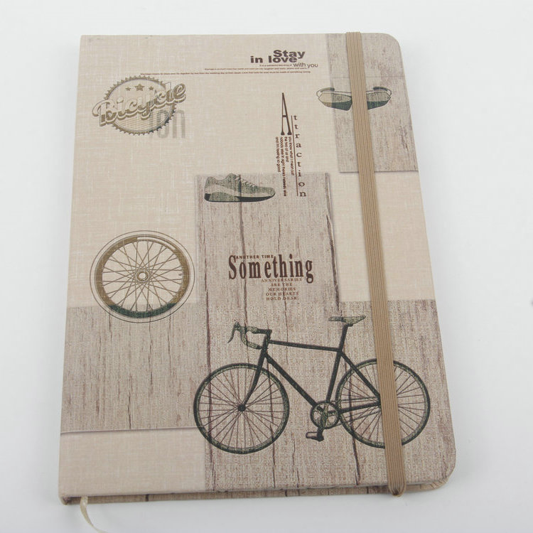 M-A5 Bicycle Printed Cover with Leather Closure Notebook