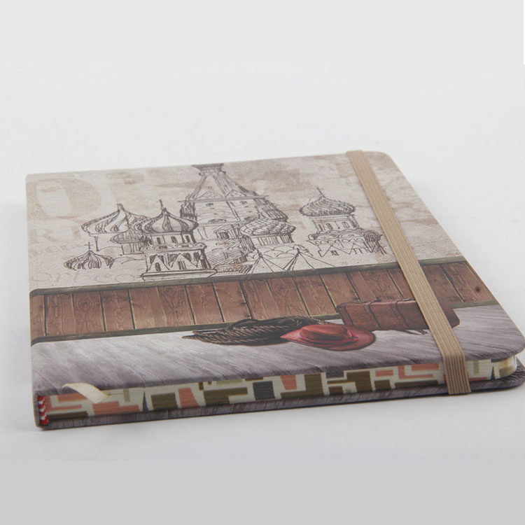 M-A5 Castle Printed Cover with Leather Strap Fastener Notebook