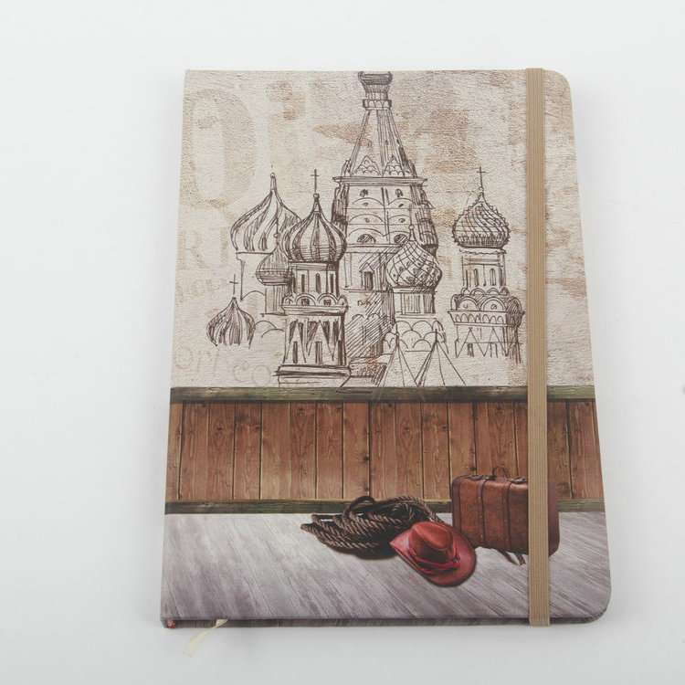 M-A5 Castle Printed Cover with Leather Strap Fastener Notebook