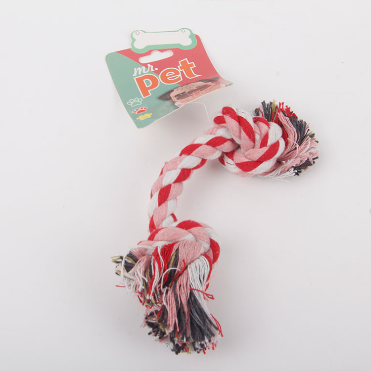 S-Colorful Cotton Rope Pet Toy with Double Knot