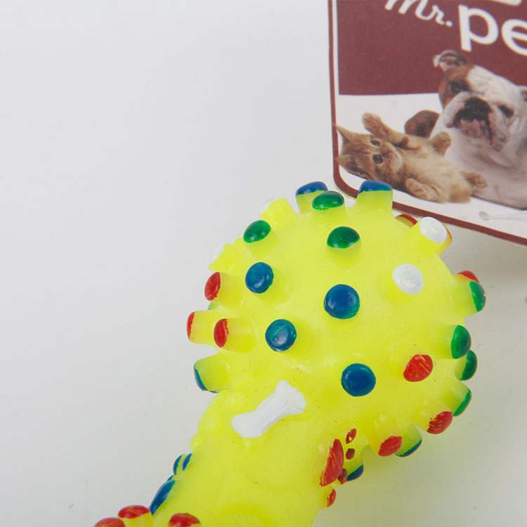 S-Dog Paw + Bone Print Dumbbell Shape With Sounding Vinyl Pet Toy