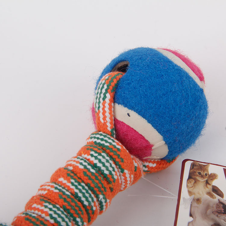 S-Coloured Cotton Rope Double Tennis Ball Winding Rope Dumbbell Style Cotton Rope Pet Toy