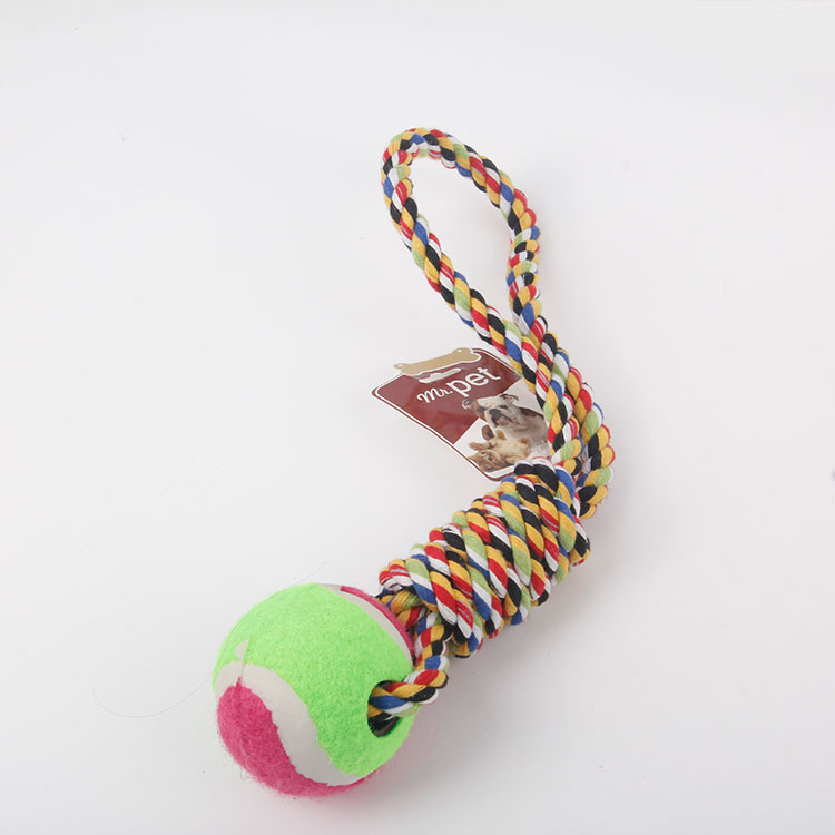 S-Braided Rope With Ball Double Knotted Cotton Rope Pet Toy