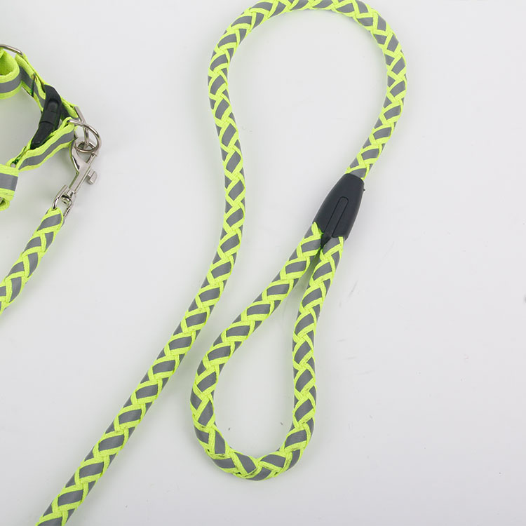 S-Braided Round Pet Leash with Reflective Nylon Multi Strand