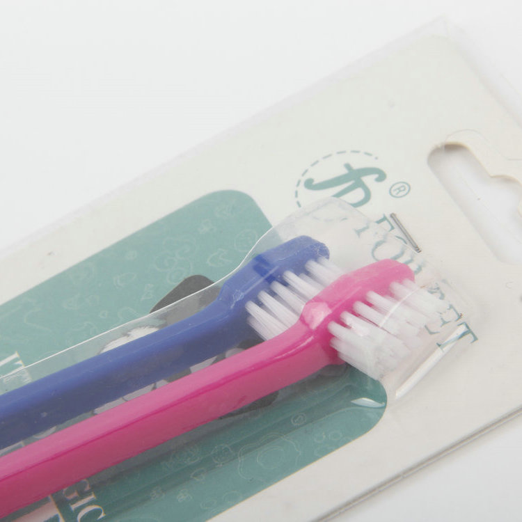S-2PC Long Handle Pet Double-head Toothbrush