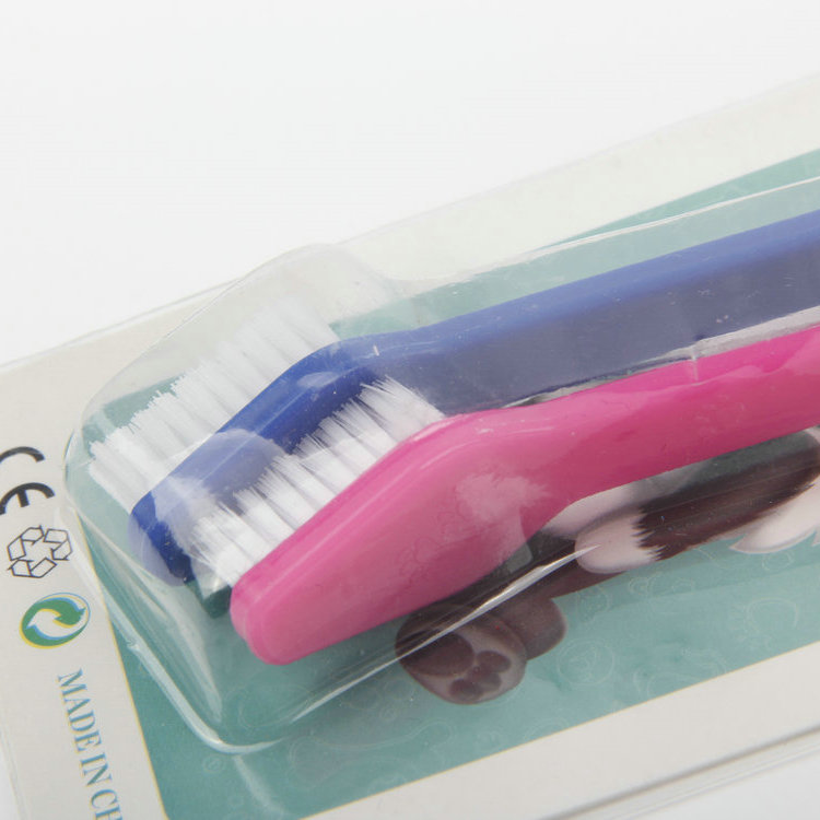 S-2PC Long Handle Pet Double-head Toothbrush