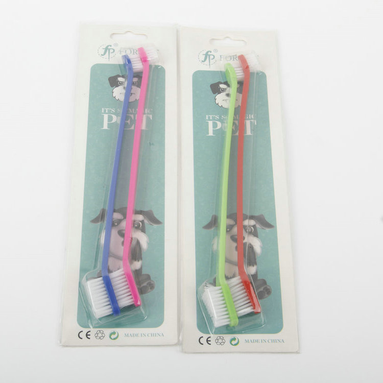 S-2PC Long Handle Pet Double-head Toothbrush