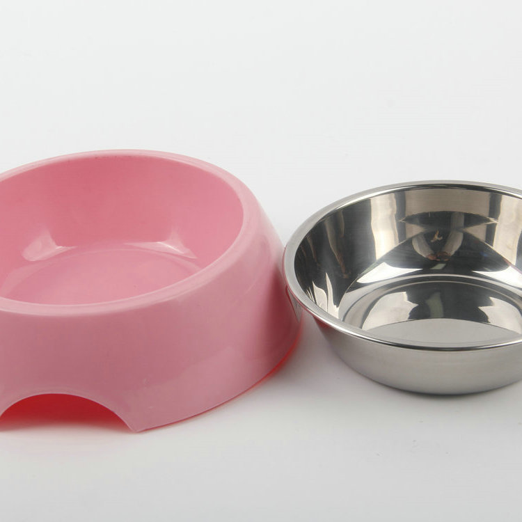 S-200ML Round Melamine Pet Bowl With Stainless Steel Bowl