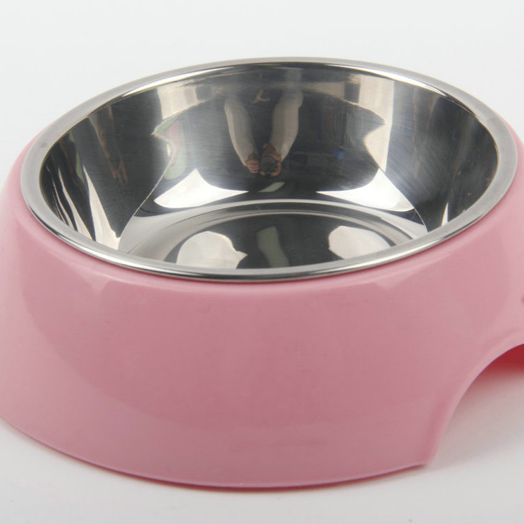 S-200ML Round Melamine Pet Bowl With Stainless Steel Bowl