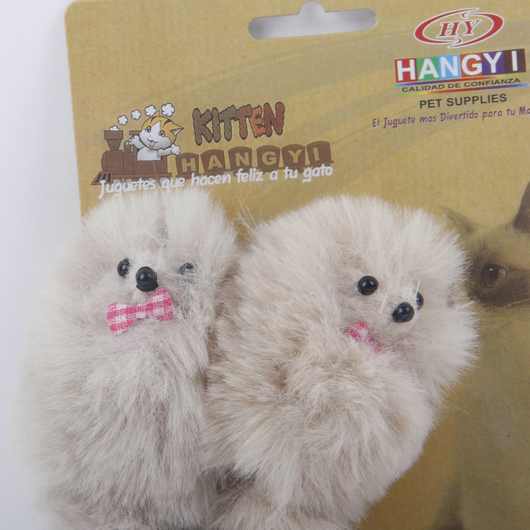 S-2PC Fake Hairy Mouse Pet Toy