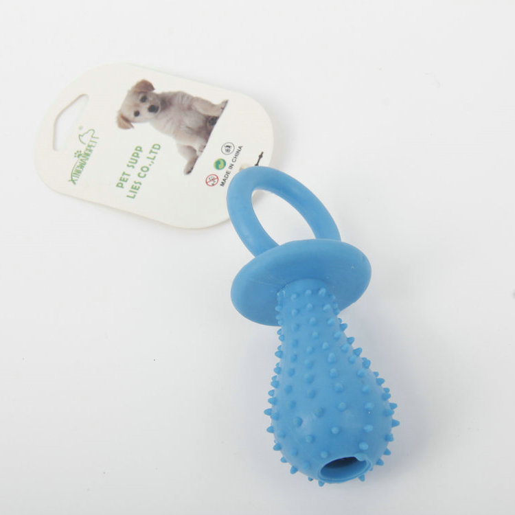 S-Small Pacifier Shape With Sound And Thorn TPR Pet Chewing Toy