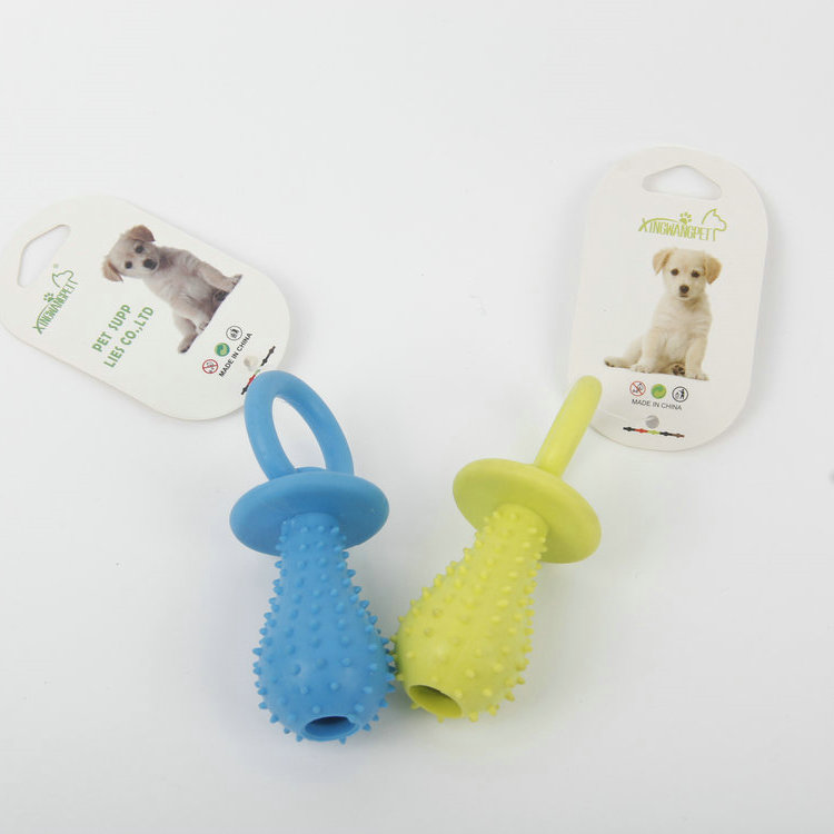 S-Small Pacifier Shape With Sound And Thorn TPR Pet Chewing Toy