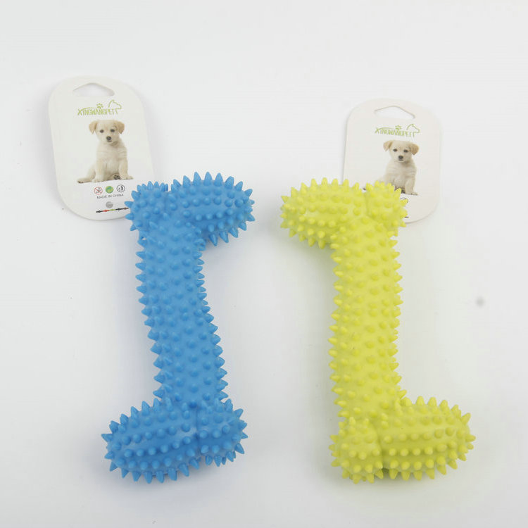 S-Large Bone Shape With Sound And Thorn Tpr Pet Chewing Toy