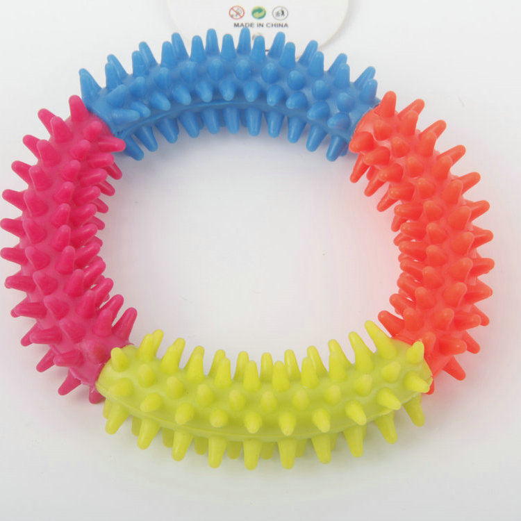 S-Round Four-Color Thorn Ring Tpr Pet Chewing Toy