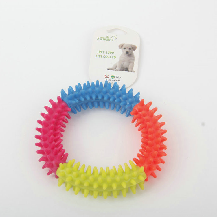 S-Round Four-Color Thorn Ring Tpr Pet Chewing Toy