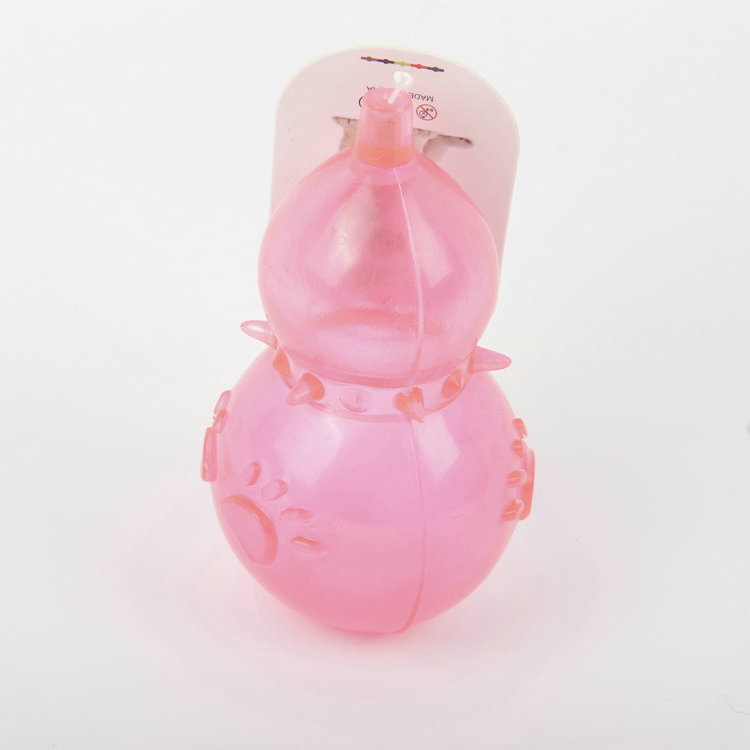 S-Plastic Transparent Bowling Ball Shape Bottom Hollow Pet Toy