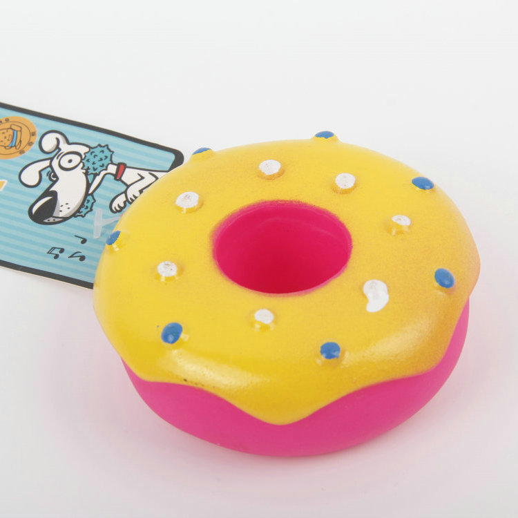 S-Three-Dimensional Donut Shaped Pet Toy With Sounding Vinyl
