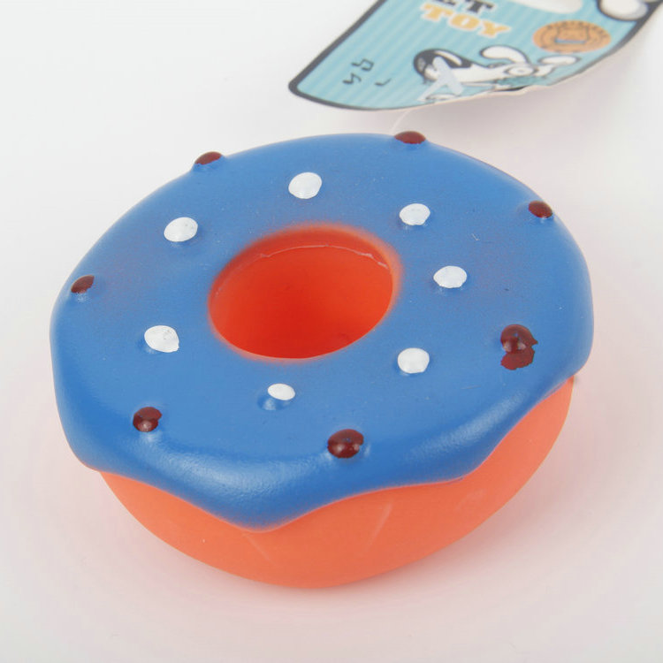 S-Three-Dimensional Donut Shaped Pet Toy With Sounding Vinyl