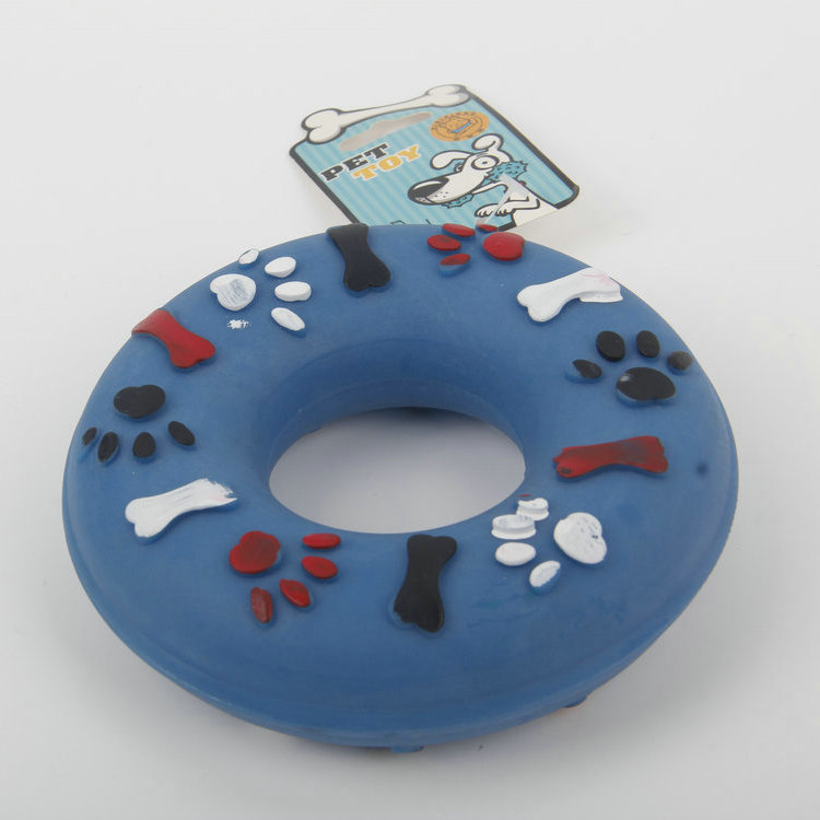 S-Three-Dimensional Bone Footprint, Tire-shaped Belt, Vocal Vinyl Pet Toy