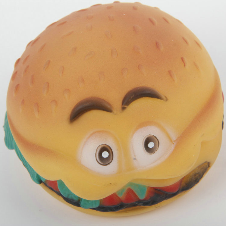 S-Emotional Burger Shape With Voice Vinyl Pet Toy